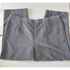 ALFRED DUNNER WOMEN'S PANTS CORDUROY GREY SIZE 20W PULLON ELASTIC WAIST POCKETS